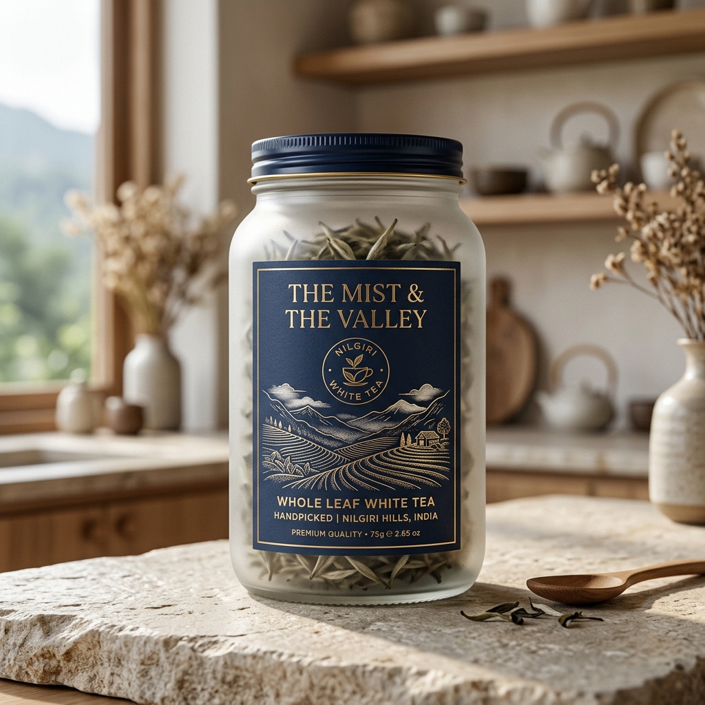 Silver Needle Mountain White Tea Glass Jar